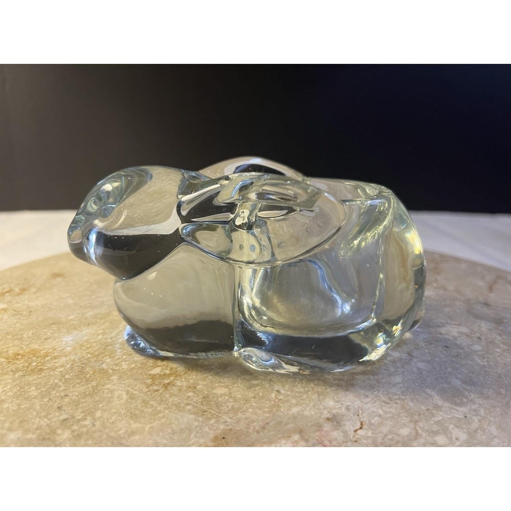 Indiana Glass Candle Lane Bunny Critter Crystal Votive Tealight Holder